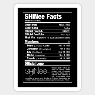 SHINee Nutritional Facts 2 Magnet